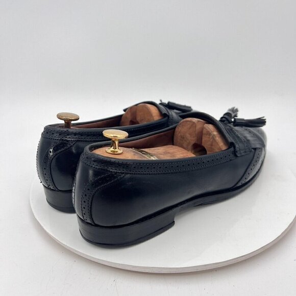 Allen Edmonds Bridgeton Men Size 9D Black Leather Tassel Loafer Dress Shoes - Picture 5 of 15